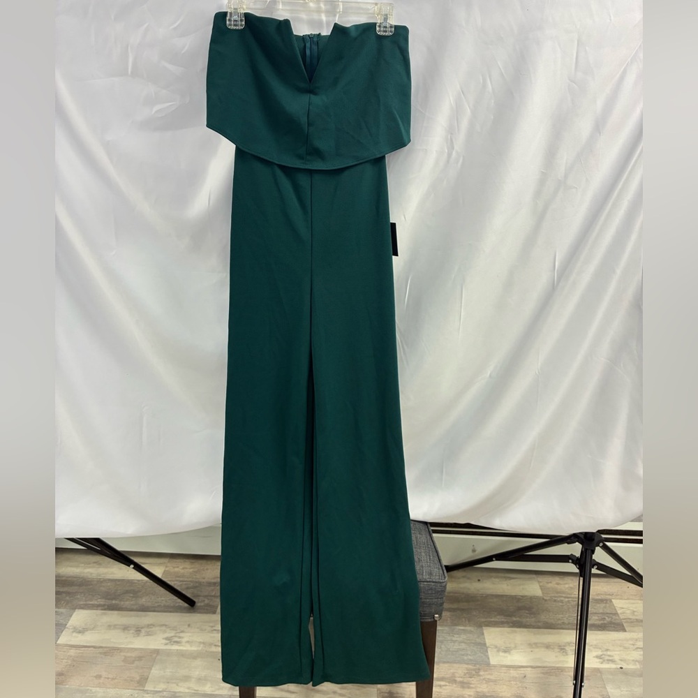 Lulu's Deep Green Strapless Jumpsuit Size Small